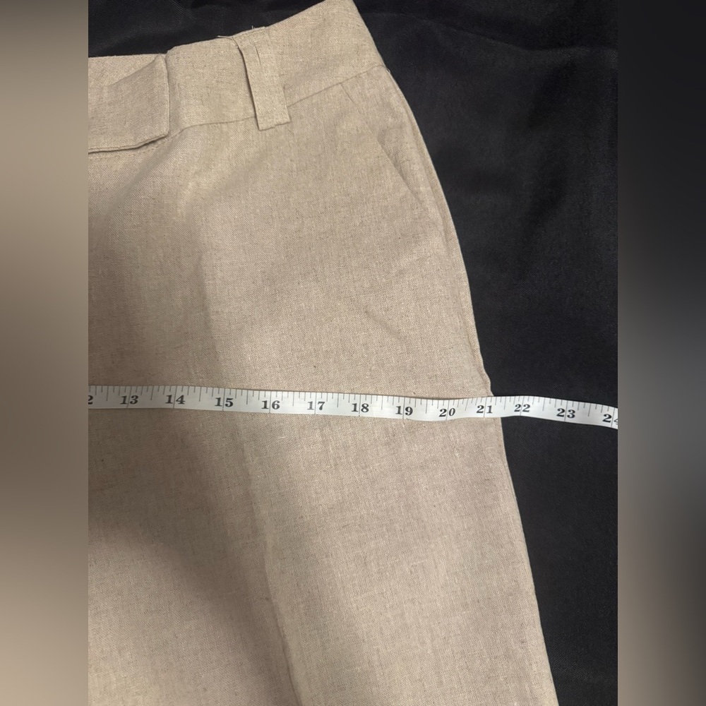 Cato light beige-oatmeal colored boot cut style linen pants - women’s size 10 - Picture 14 of 15